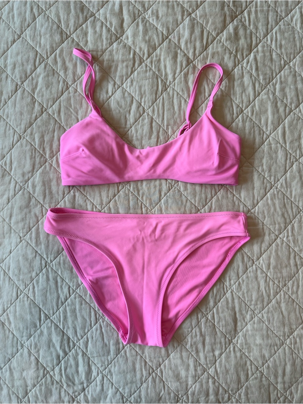 Aerie Pink Scoop Neck Two-Piece Bikini Set Size Small